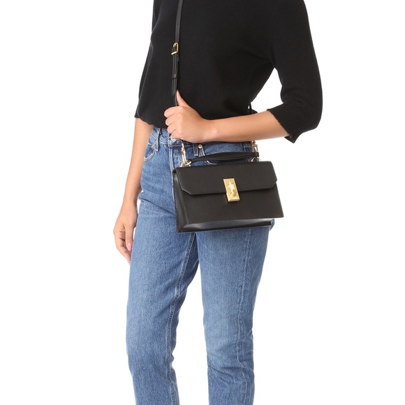 flynn Handbags - Flynn Fenton flap crossbody bag in navy leather